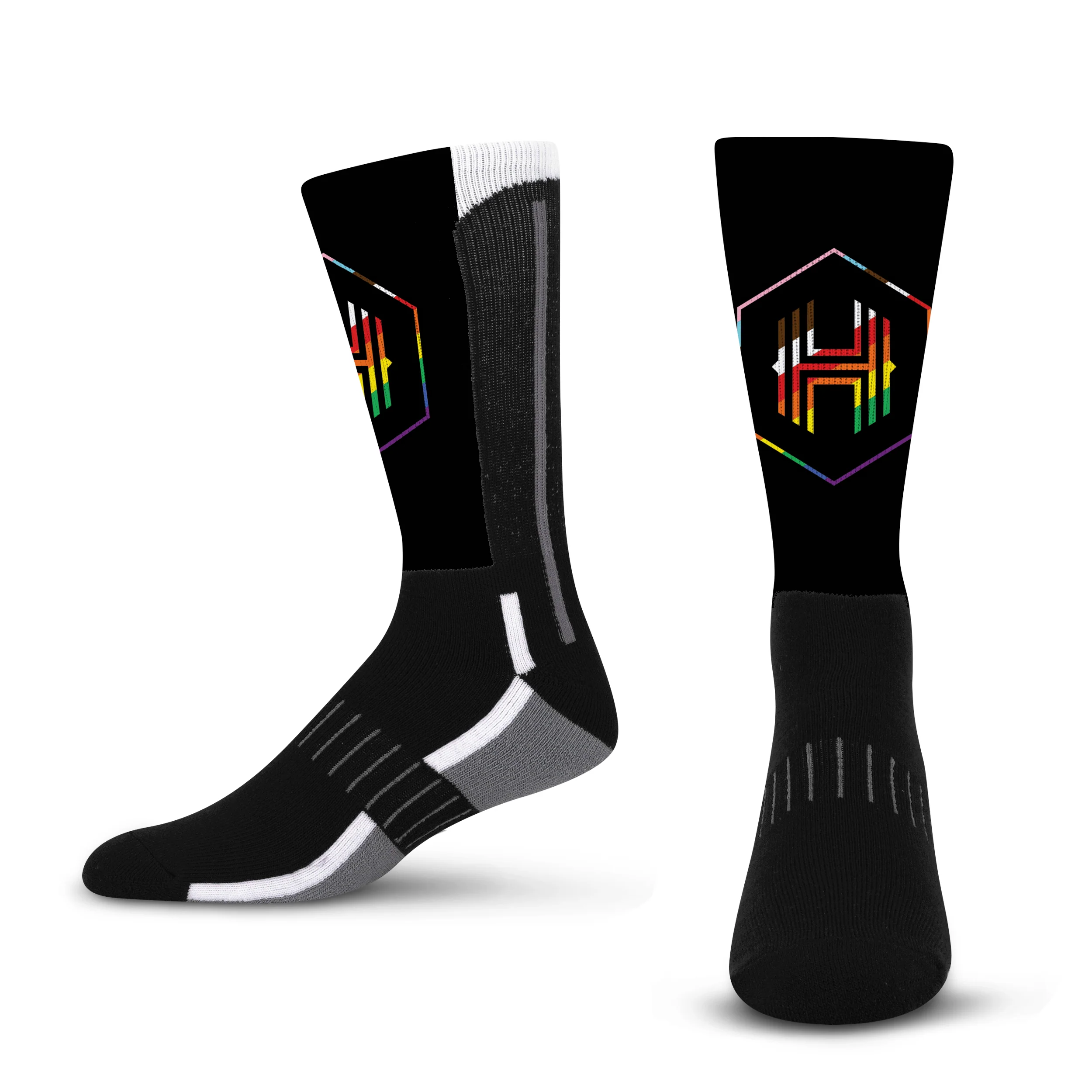 Youth Houston Dash Black Phenom Curve 2025 Pride Socks